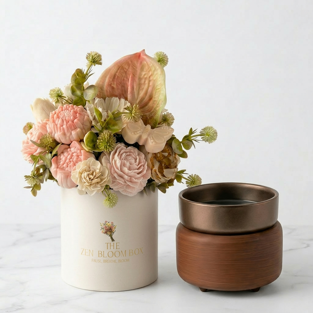 The Zen Bloom Box paired with the signature electric wax warmer, free with 6 & 12 month plans