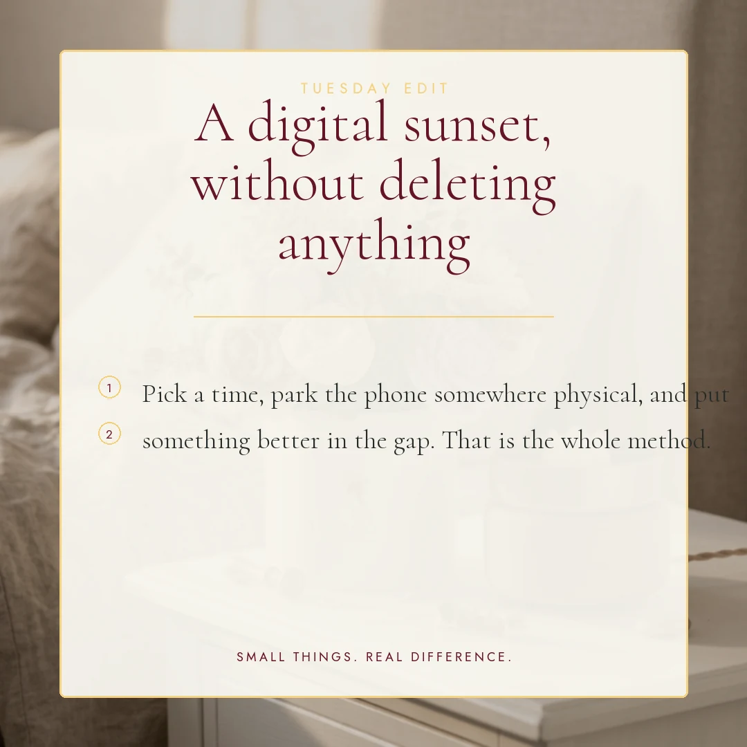 A digital sunset, without deleting anything