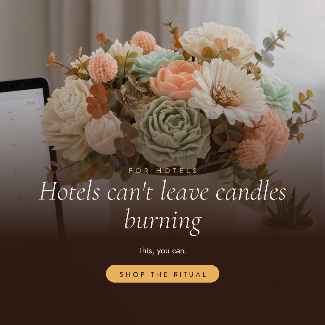 Hotels can't leave candles burning. This, you can.