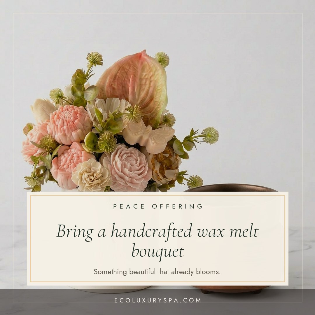 The lawn's a jungle. The wax melt bouquet is a peace treaty. slide 3