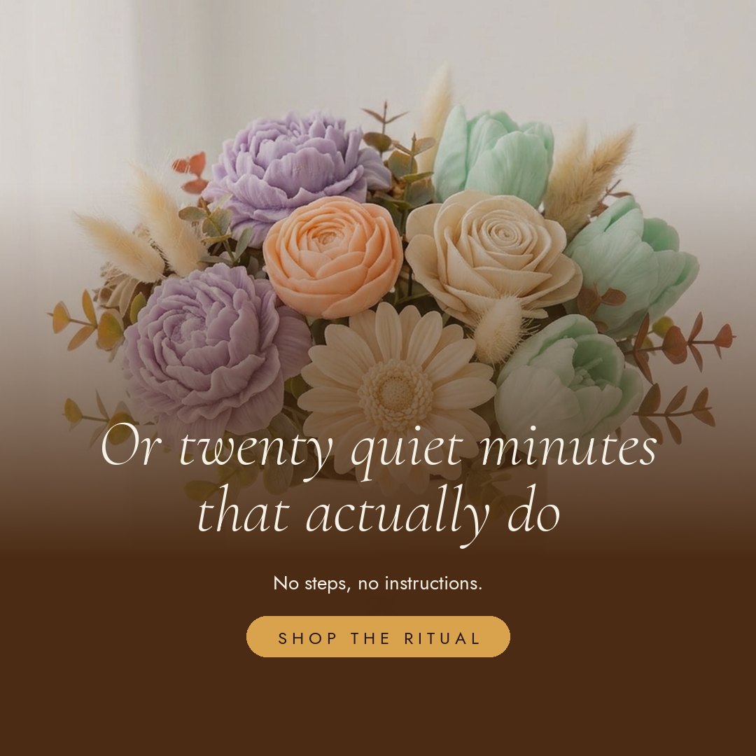 Ten products promising to change your life. Or twenty quiet minutes that actually do. slide 2